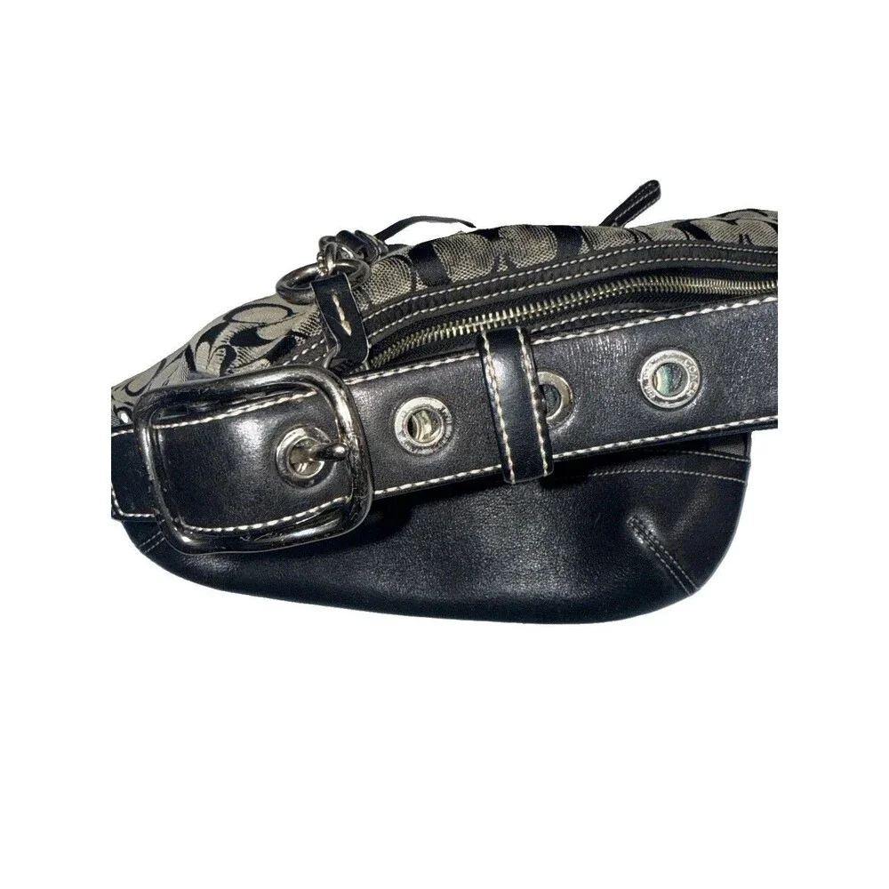 Vintage Coach 9362 Signature Soft Slim Duffle Bag - Black & Gray
